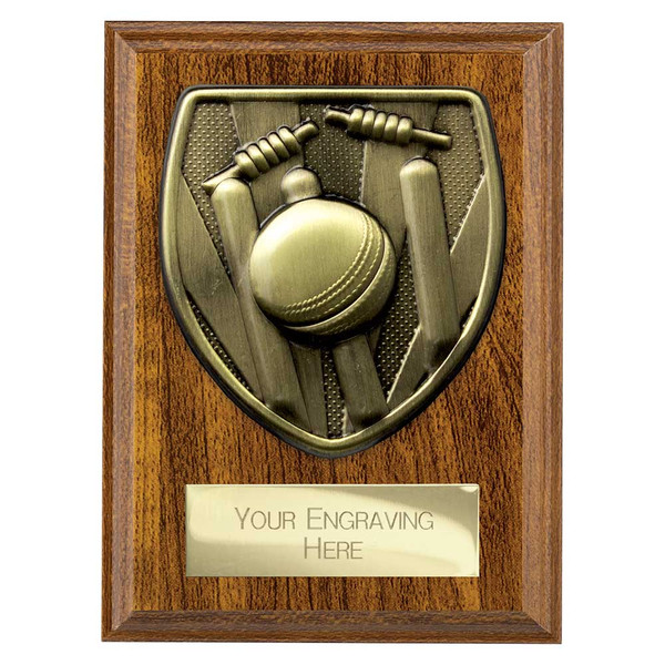 Cobra Walnut Plaque Cricket Award 125mm Personalised Engraving