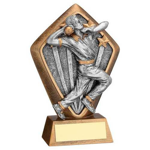 Cricket Bowler Award Diamond Holder 5.25" Personalised Engraving