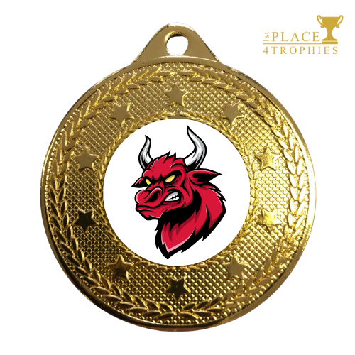 Bull Medal Sports Teams Competitions Free personalised engraving