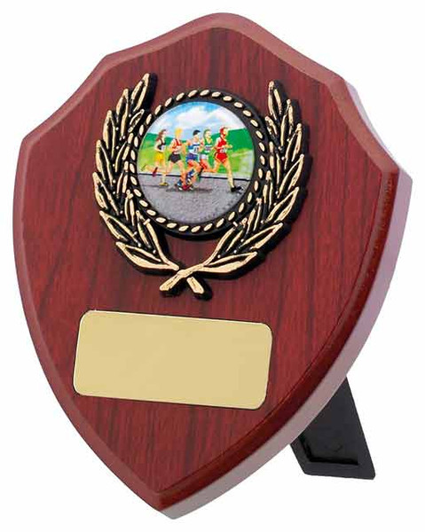 6" Mahogany multisport or activity wooden shield available with FREE engraving!