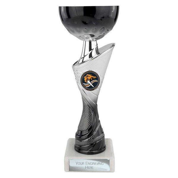 Silver & Black Sprite Cup Award Personalised Engraving at 1st Place 4 Trophies