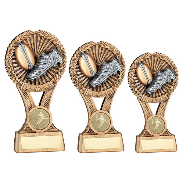 Rugby Award Wreath Gold & Silver Trophy