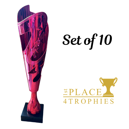 Konsa Red Award Set of 10 Trophies 13" Bulk Buy Job Lot