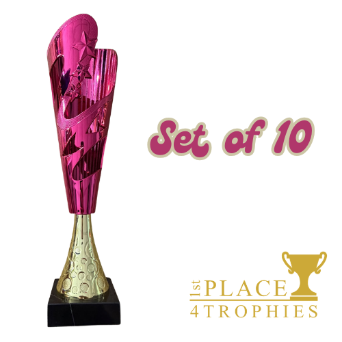 Red & Gold Set of 10 Trophies 13"