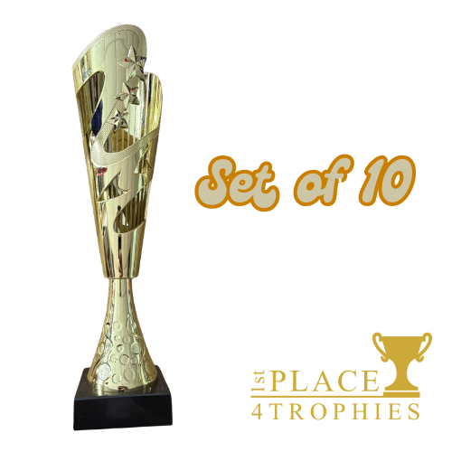 Gold Set of 10 Trophies 13" Job Lot Bulk Buy Massive Savings