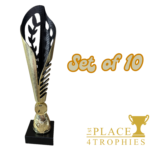 Black & Gold Set of 10 Trophies