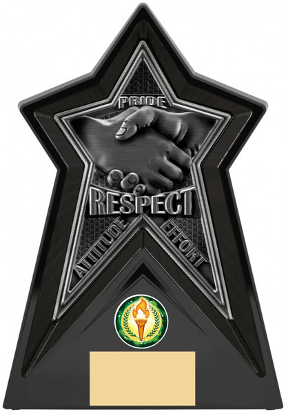 Black Star Force Respect Football Trophy Award 200mm