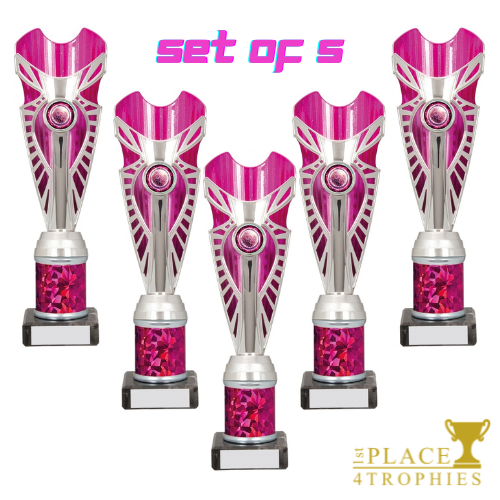 Set of 5 Pink Column Oracle Awards 250mm