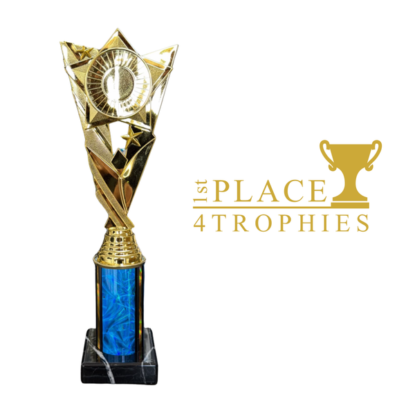 Blue & Gold Star Column Award Dance Gymnastics Trophies 