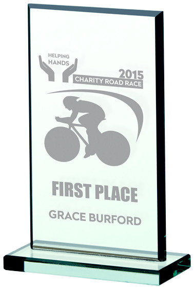 Jade Glass Plaque Award - personalised award from 1st Place 4 Trophies