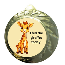 I Fed The Giraffes Children's Zoo Medal Cute Custom Giraffe Gold Medal Award 70mm