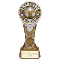 Thank You Coach Award Football Trophy Engraved With Custom Club Logo