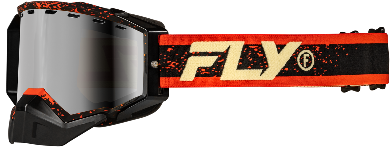 FLY RACING ZONE SNOW GOGGLE BLK/RED/CREAM W/RED MIRROR/AMBER LENS