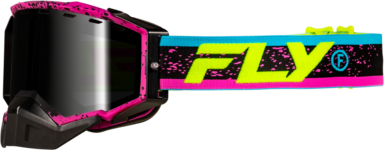 FLY RACING ZONE SNOW GOGGLE PINK/BLK W/PINK MIRROR/ROSE LENS