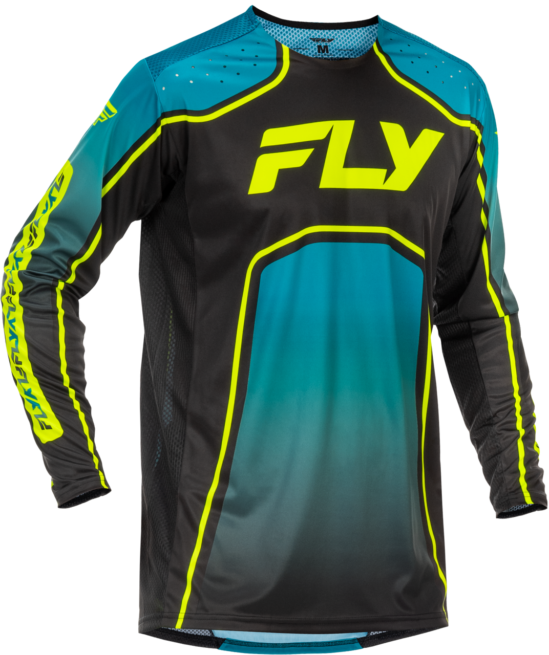 YOUTH RAYCE BICYCLE JERSEY TEAL/BLACK/LIME YL