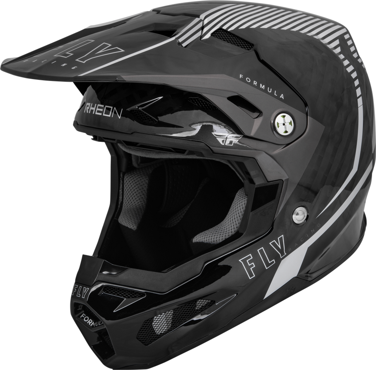FLY RACING YOUTH FORMULA CARBON TRACER HELMET SILVER/BLACK YL 73-4444YL FLY RACING YOUTH FORMULA CARBON TRACER HELMET SILVER/BLACK YL 73-4444YL