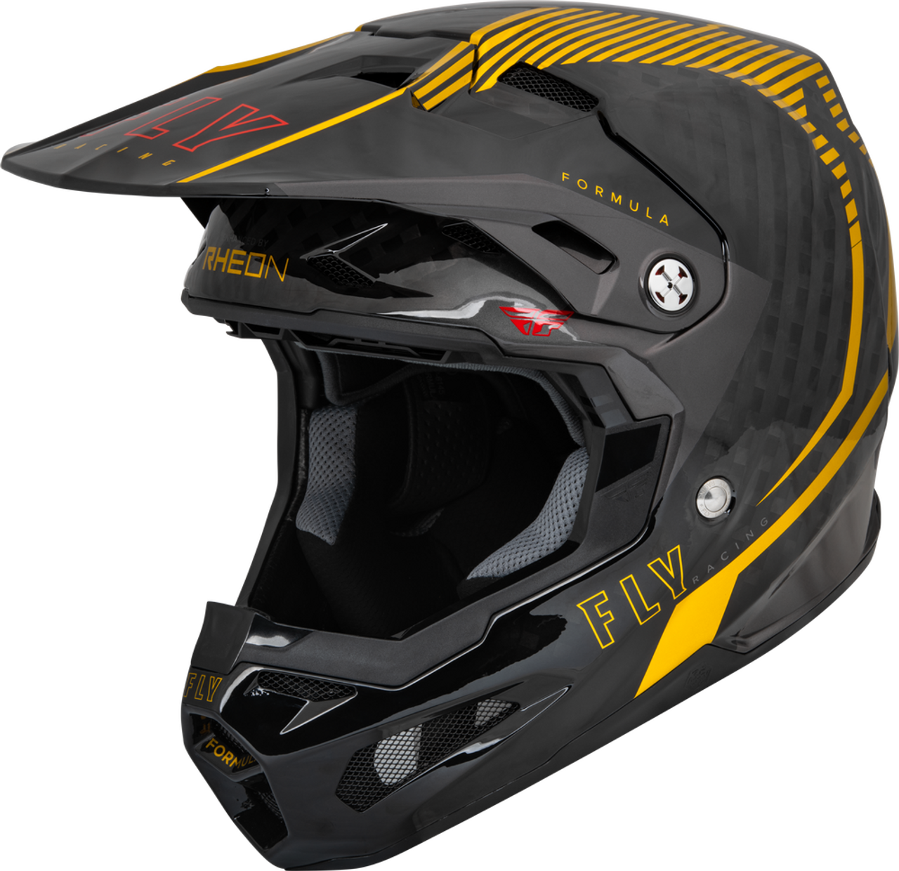 FLY RACING YOUTH FORMULA CARBON TRACER HELMET GOLD/BLACK YL 73-4441YL FLY RACING YOUTH FORMULA CARBON TRACER HELMET GOLD/BLACK YL 73-4441YL
