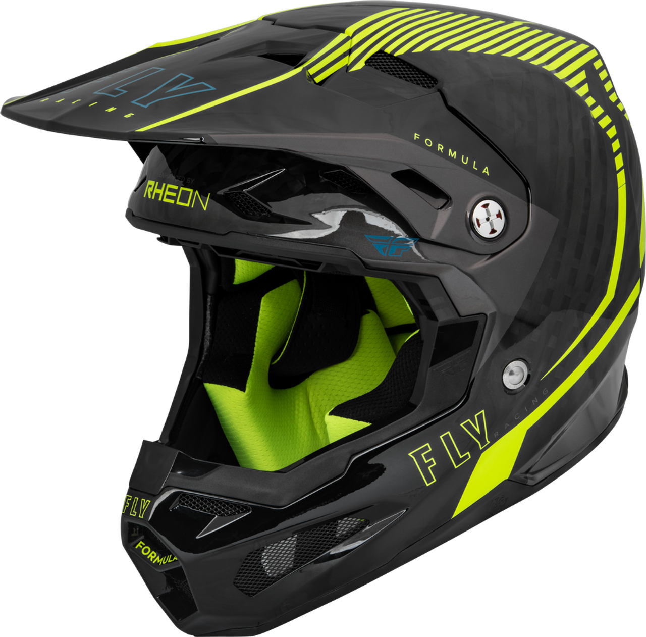 FLY RACING YOUTH FORMULA CARBON TRACER HELMET HI-VIS/BLACK YL 73-4442YL FLY RACING YOUTH FORMULA CARBON TRACER HELMET HI-VIS/BLACK YL 73-4442YL