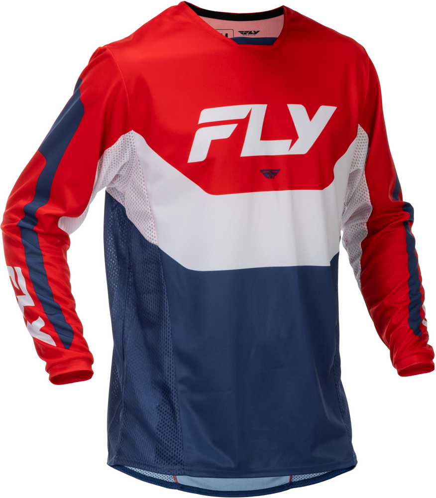 KINAN サイクルジャージ ホワイト/レッド/ブルー Moto - Men's - Gear Lines - Kinetic Red|White|Blue - FLY Racing
