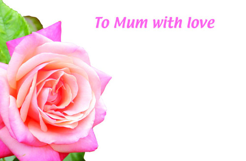 To Mum with Love Pink Rose Card (x50) To Mum with Love Pink Rose Card (x50)