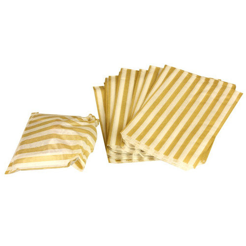 Small Gold Candy Stripe Sweet Bags Small Gold Candy Stripe Sweet Bags