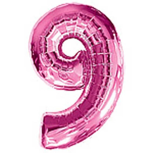 Big Number Balloon - 9 - Pink