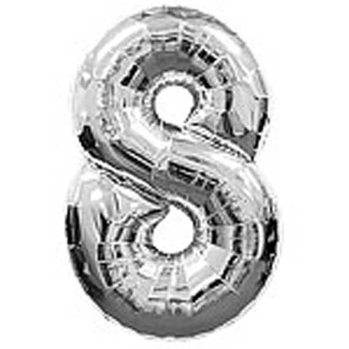 Big Number Balloon - 8 - Silver Big Number Balloon - 8 - Silver