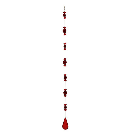 50cm Red Teardrop and Pearl Garland