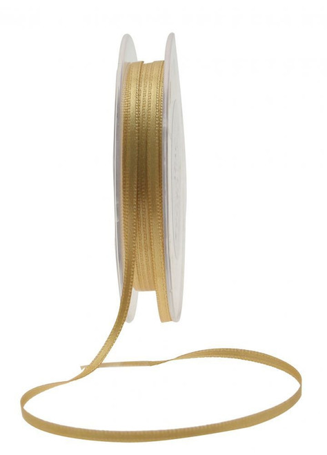 3mm x 50m Gold Satin Ribbon 3mm x 50m Gold Satin Ribbon