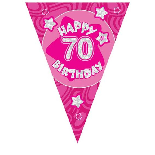 Pink Holographic 70th Banner