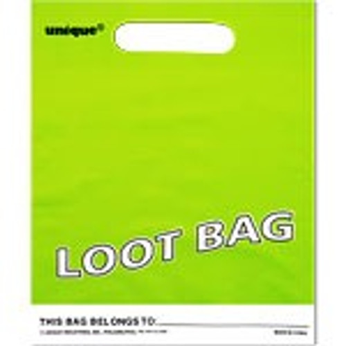 Lime Green Plastic Party Bags