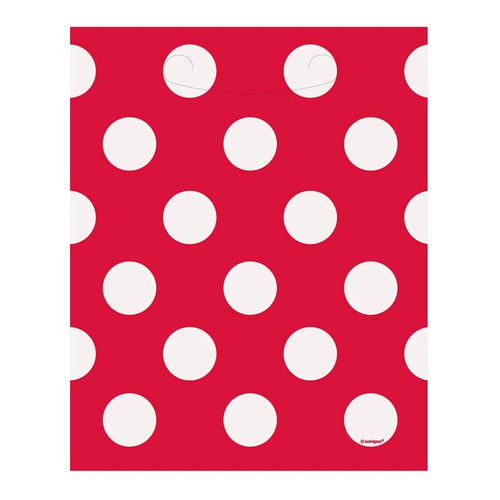Red Plastic Decorative Dots Party Bags