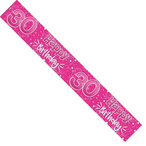 30th Pink Stars Birthday Banner 30th Pink Stars Birthday Banner