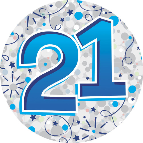 21st Stars Birthday Jumbo Badge