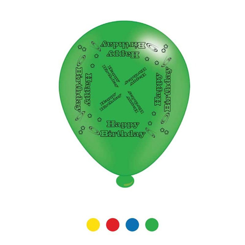 Happy Birthday Latex Balloons x8 Happy Birthday Latex Balloons x8