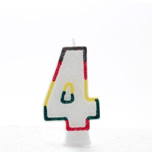 Multicoloured Number Candle Age 4