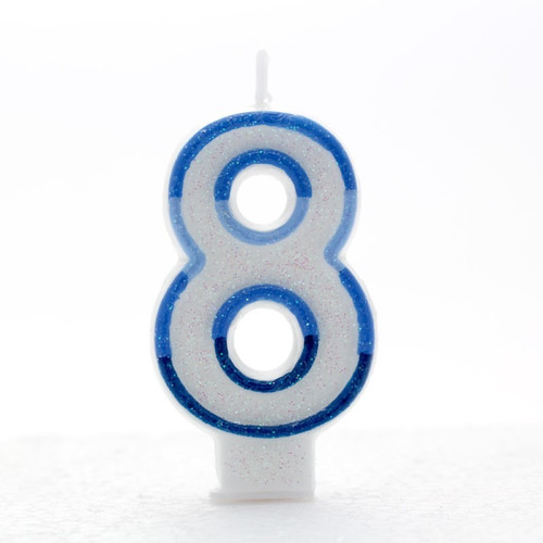 Blue Number 8 Candle Blue Number 8 Candle