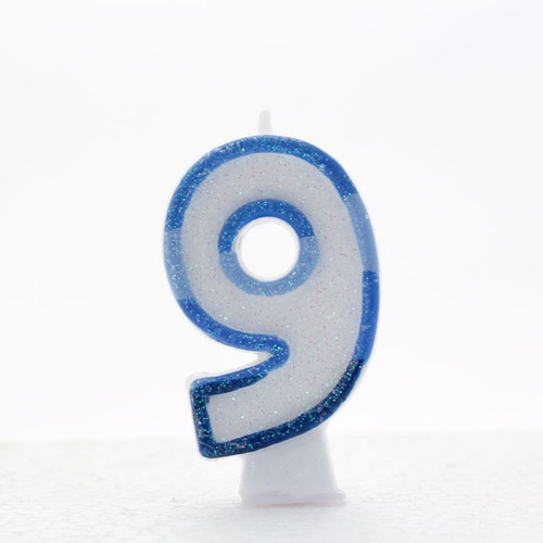 Blue Number 9 Candle Blue Number 9 Candle