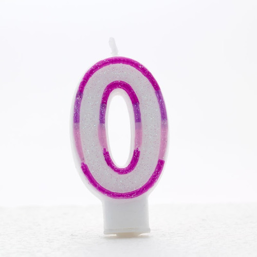 Pink Number 0 Candle Pink Number 0 Candle