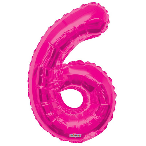 Hot Pink Foil Balloon - Age 6 Hot Pink Foil Balloon - Age 6