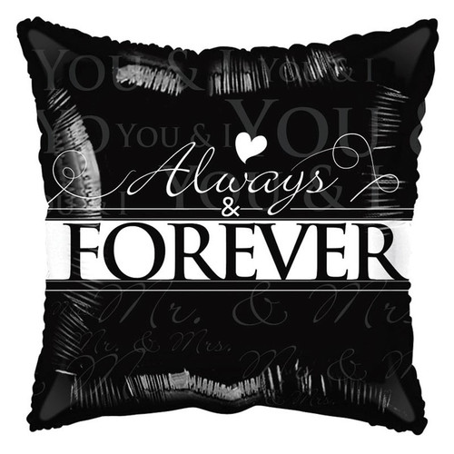 Always and Forever Black and White Balloon Always and Forever Black and White Balloon