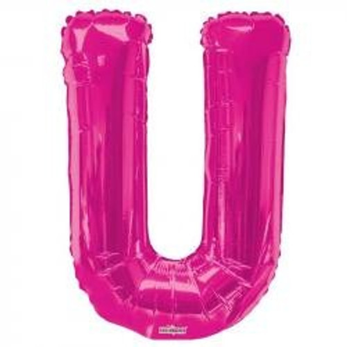 34"  Letter Balloon - U - Pink