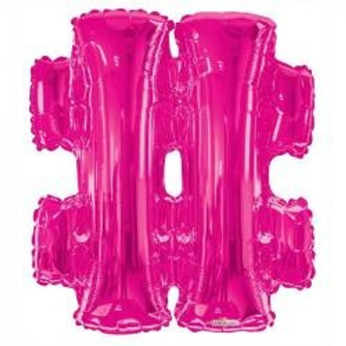 34"  Letter Balloon - Hashtag - Pink