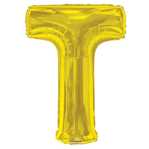 34"  Letter Balloon - T - Gold