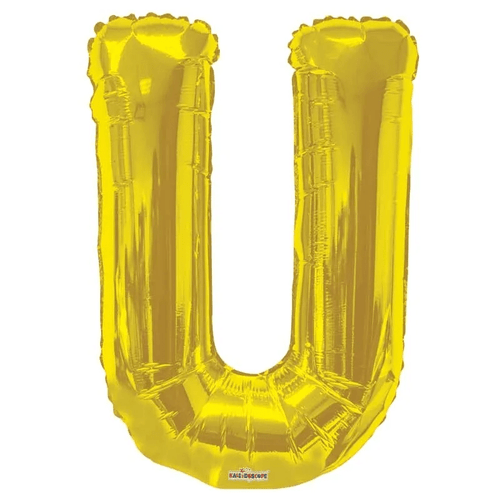 34" Letter Balloon - U - Gold 34" Letter Balloon - U - Gold