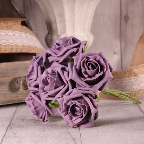 Bunch of 6 Mauve Foam Tea Rose Bunch of 6 Mauve Foam Tea Rose