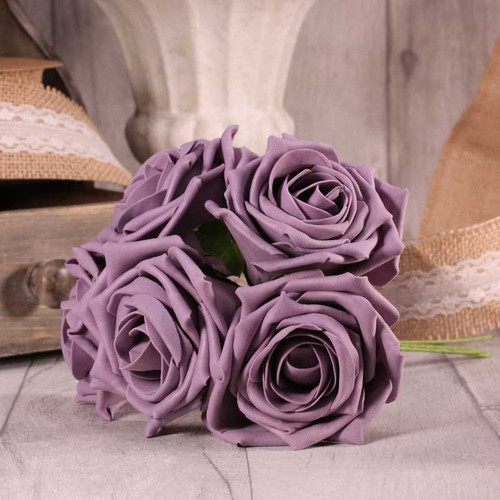 Bunch of 5 Mauve Foam Open Tea Rose Bunch of 5 Mauve Foam Open Tea Rose