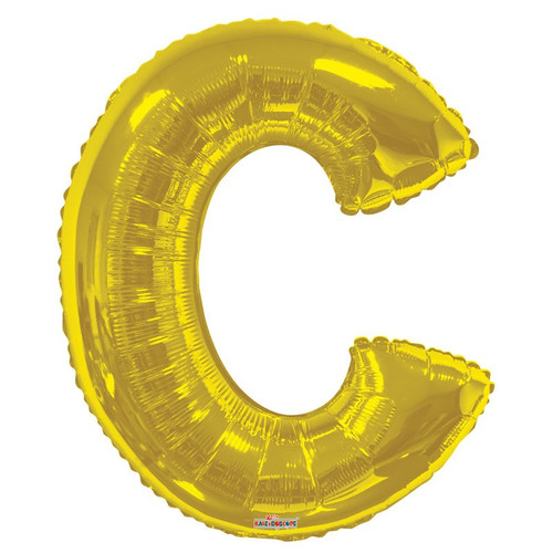 34" Gold Letter C Balloon