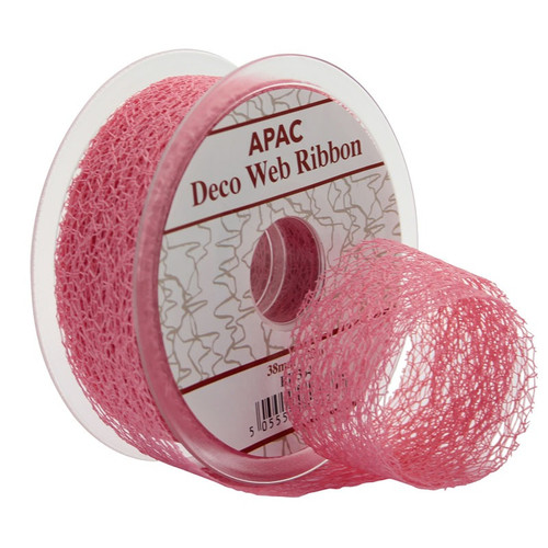 Pink Deco Web Ribbon 38mm