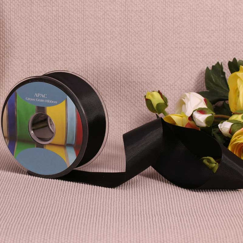Black Grosgrain Ribbon (38mm x 20m) Black Grosgrain Ribbon (38mm x 20m)